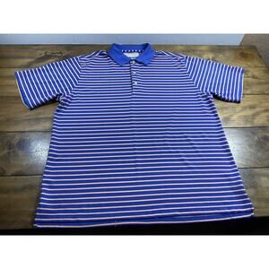 Donald Ross Blue Striped Lightweight Golf Polo Men's Size XL